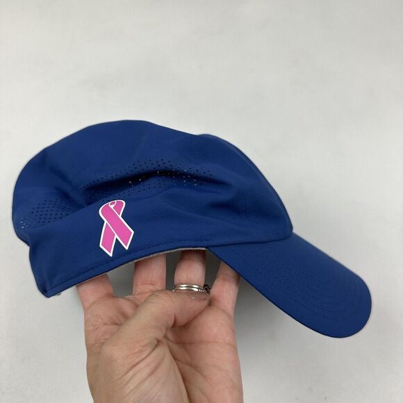 Titleist Womens Pink Ribbon Adjustable Navy Mesh Hat Cap Breast Cancer Awareness - Picture 6 of 10